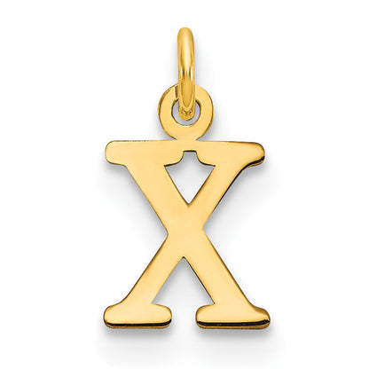 14K Yellow Gold 14Ky Cutout Letter X Initial Pendant