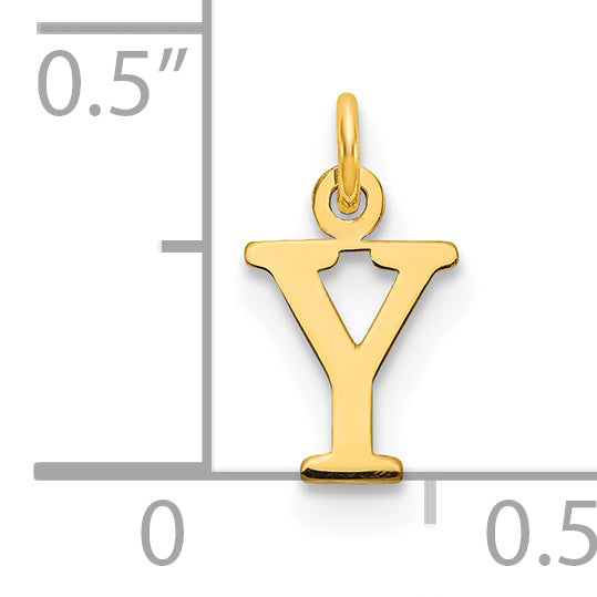 14k Yellow Gold 14ky Cutout Letter Y Initial Pendant
