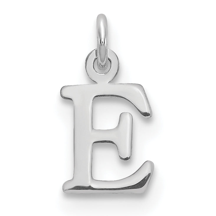 14k White Gold 14kw Cutout Letter E Initial Pendant