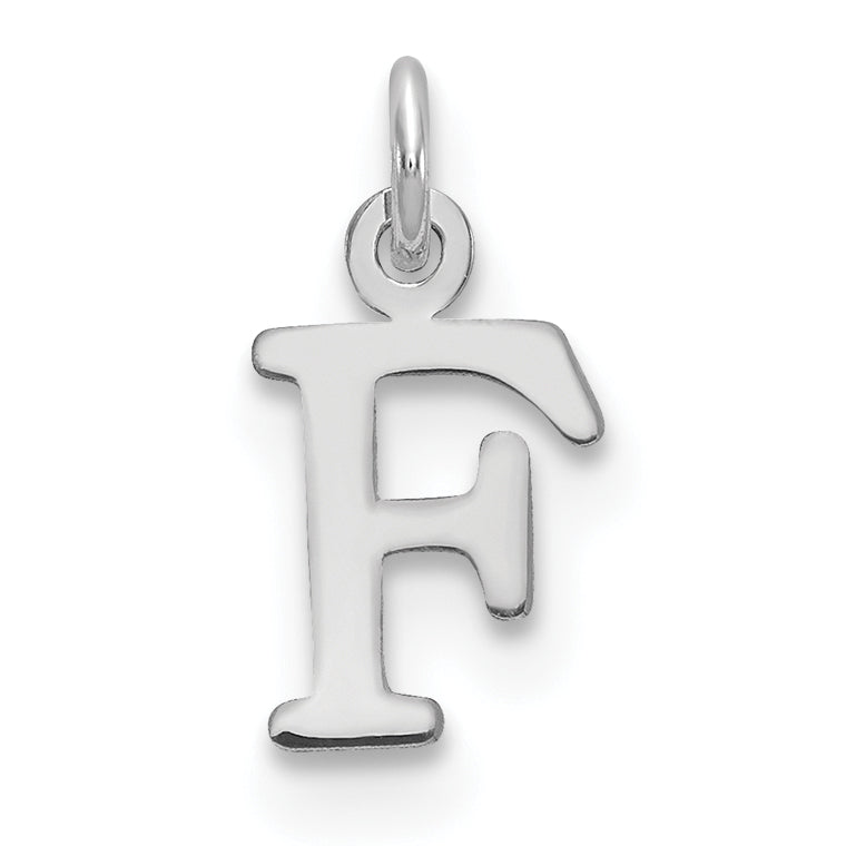 14k White Gold 14kw Cutout Letter F Initial Pendant
