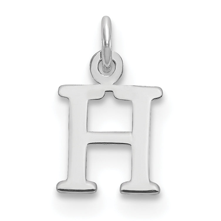 14k White Gold 14kw Cutout Letter H Initial Pendant