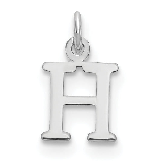 14k White Gold 14kw Cutout Letter H Initial Pendant