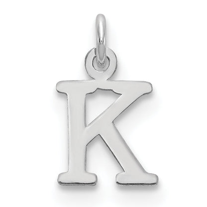 14k White Gold 14kw Cutout Letter K Initial Pendant