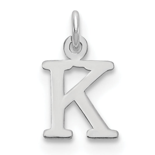 10K White Gold 10Kw Cutout Letter K Initial Charm