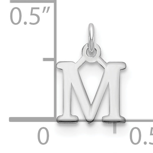 10K White Gold 10Kw Cutout Letter M Initial Charm