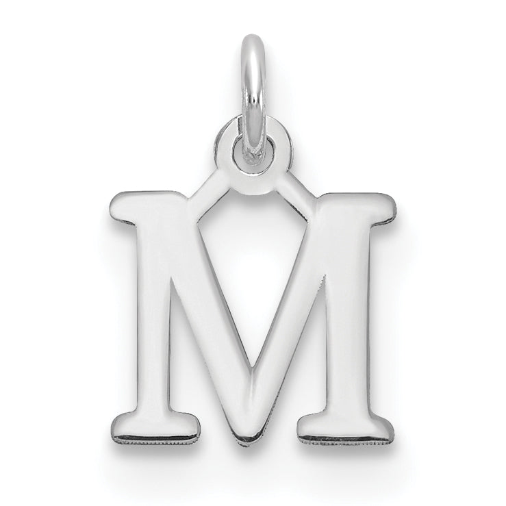 14k White Gold 14kw Cutout Letter M Initial Pendant
