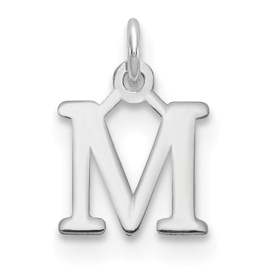 14k White Gold 14kw Cutout Letter M Initial Pendant