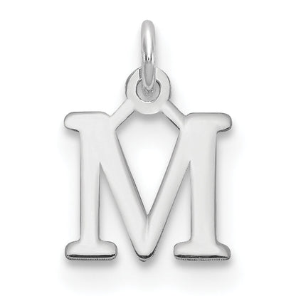 10K White Gold 10Kw Cutout Letter M Initial Charm