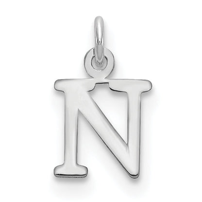 14k White Gold 14kw Cutout Letter N Initial Pendant