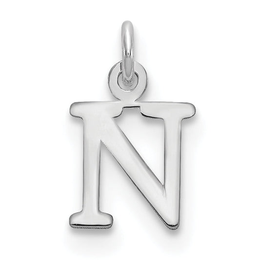 14k White Gold 14kw Cutout Letter N Initial Pendant