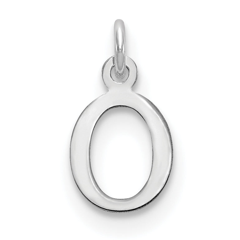 10K White Gold 10Kw Cutout Letter O Initial Charm