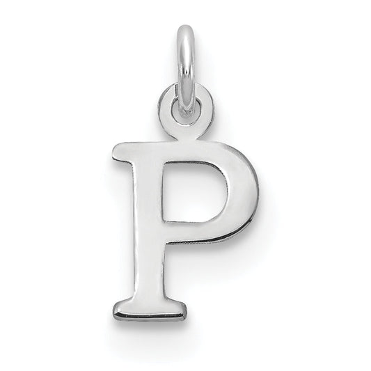 14k White Gold 14kw Cutout Letter P Initial Pendant