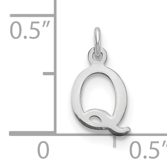 10K White Gold 10Kw Cutout Letter Q Initial Charm
