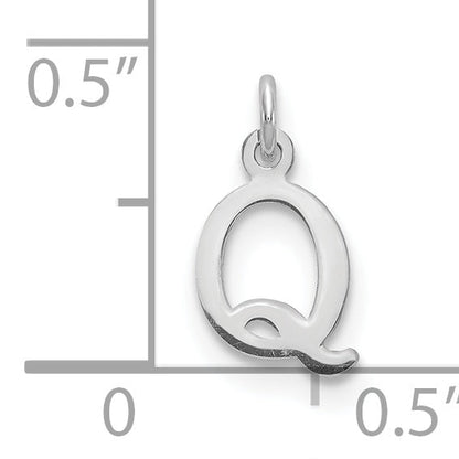 10K White Gold 10Kw Cutout Letter Q Initial Charm
