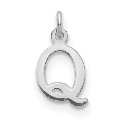10K White Gold 10Kw Cutout Letter Q Initial Charm