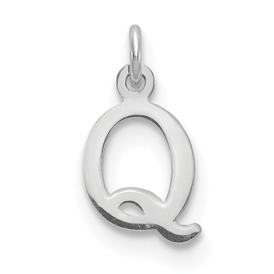 10K White Gold 10Kw Cutout Letter Q Initial Charm