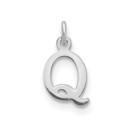 14K White Gold 14Kw Cutout Letter Q Initial Pendant