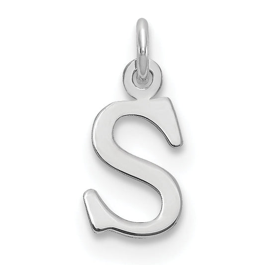 14k White Gold 14kw Cutout Letter S Initial Pendant