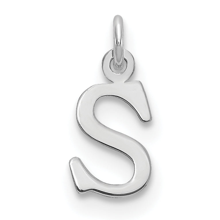 10K White Gold 10Kw Cutout Letter S Initial Charm