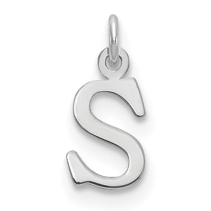 10K White Gold 10Kw Cutout Letter S Initial Charm