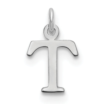 14k White Gold 14kw Cutout Letter T Initial Pendant