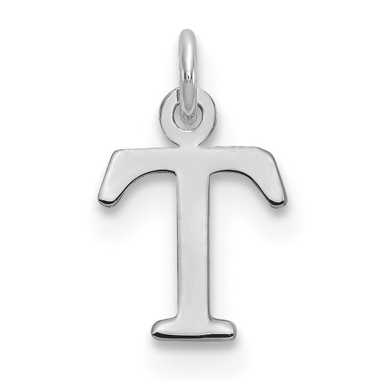 10K White Gold 10Kw Cutout Letter T Initial Charm