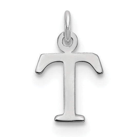 10K White Gold 10Kw Cutout Letter T Initial Charm