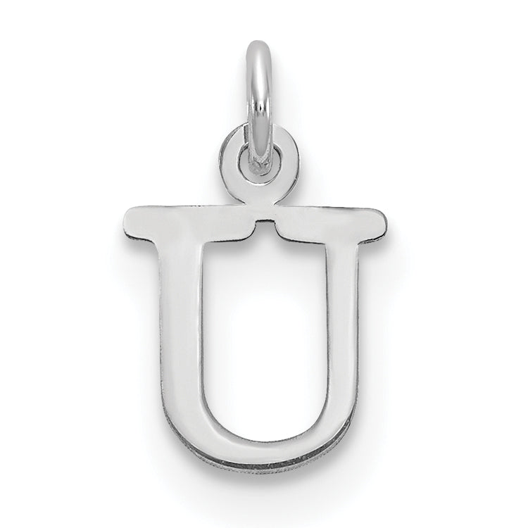 14K White Gold 14Kw Cutout Letter U Initial Pendant