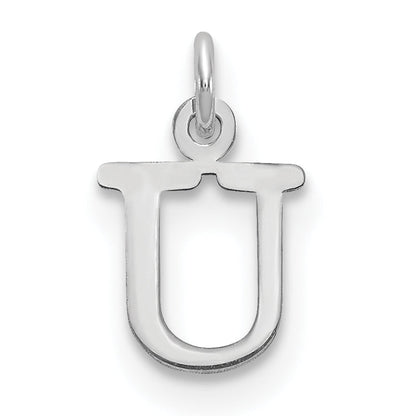 14K White Gold 14Kw Cutout Letter U Initial Pendant