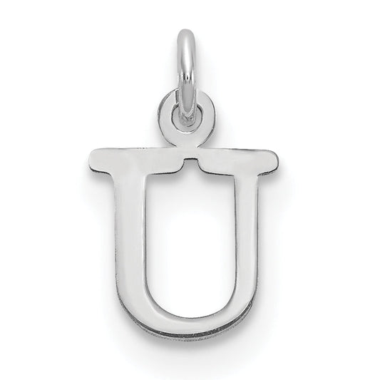 14K White Gold 14Kw Cutout Letter U Initial Pendant