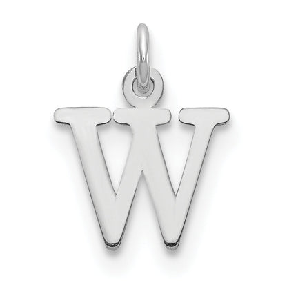 14k White Gold 14kw Cutout Letter W Initial Pendant
