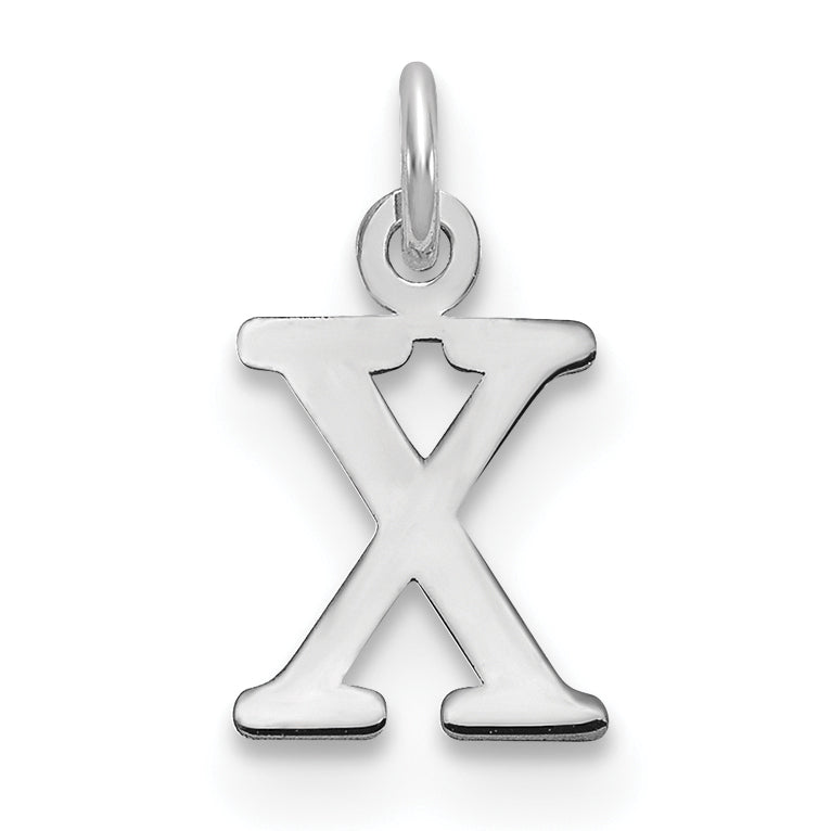 10K White Gold 10Kw Cutout Letter X Initial Charm