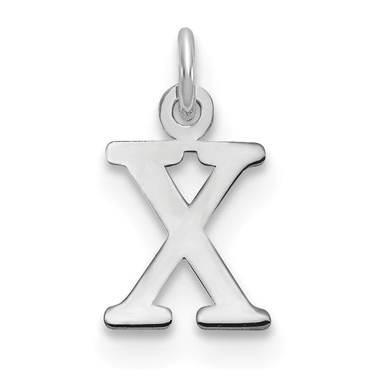 14K White Gold 14Kw Cutout Letter X Initial Pendant
