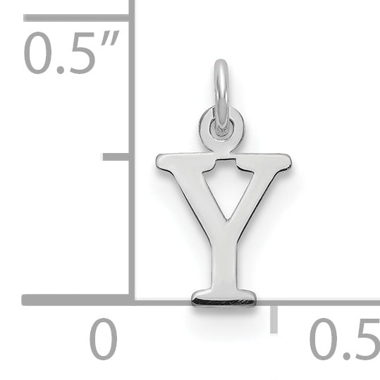 14K White Gold 14Kw Cutout Letter Y Initial Pendant
