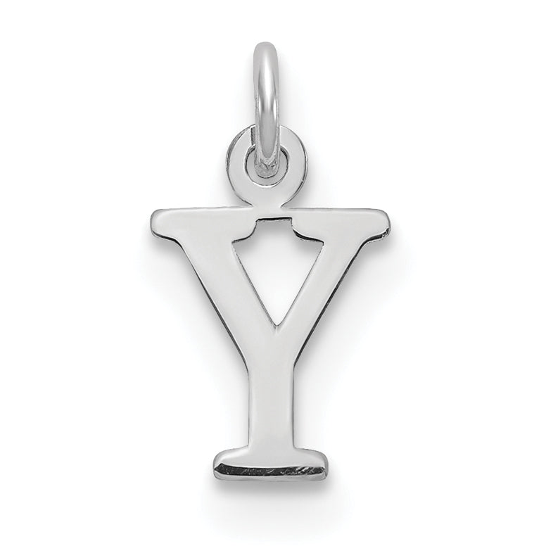 10K White Gold 10Kw Cutout Letter Y Initial Charm