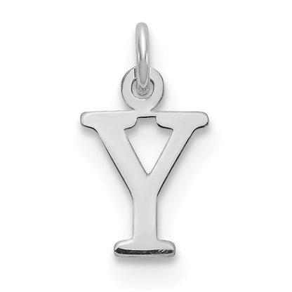 10K White Gold 10Kw Cutout Letter Y Initial Charm