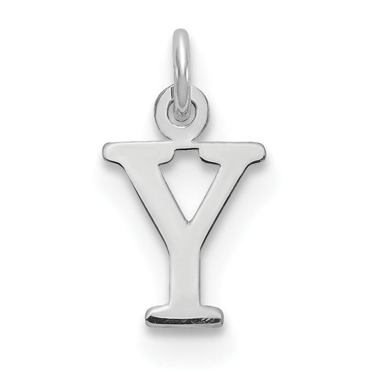 14K White Gold 14Kw Cutout Letter Y Initial Pendant