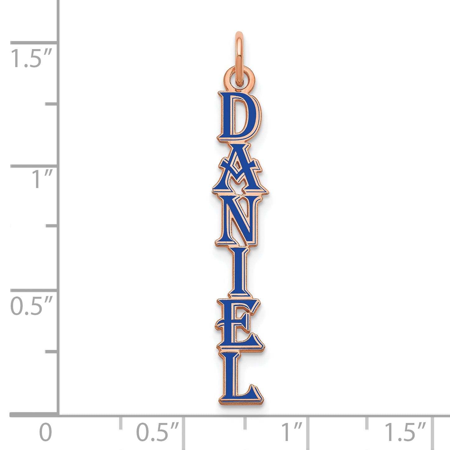 14K Rose Gold Algerian Font Epoxy Name Plate Charm