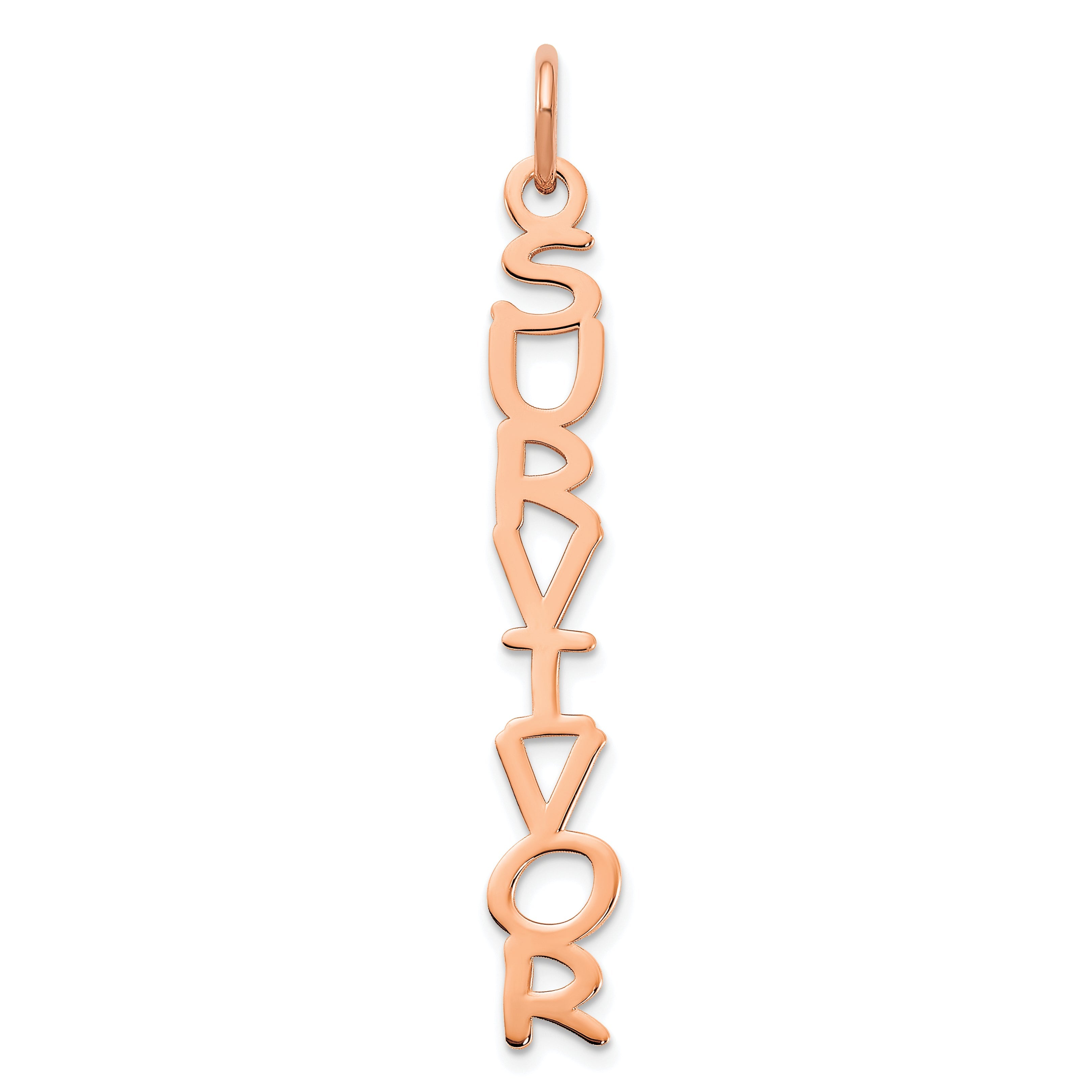 14K Rose Gold Cosmic Sans Font Name Plate Charm