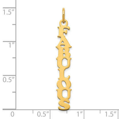 14K Yellow Gold Cooper Font Name Plate Charm