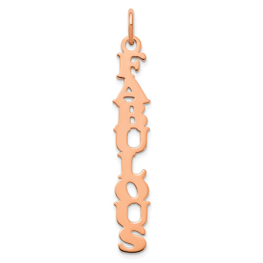 14K Rose Gold Cooper Font Name Plate Charm
