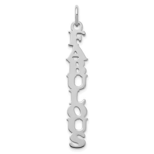 Sterling Silver Rhodium Plated Cooper Font Name Plate Charm