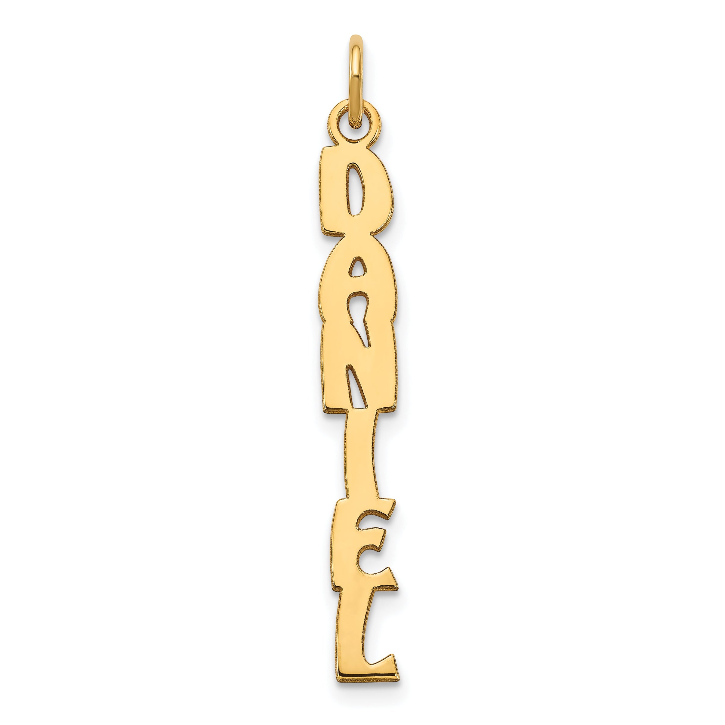 14K Yellow Gold Hobo Extra Font Name Plate Charm