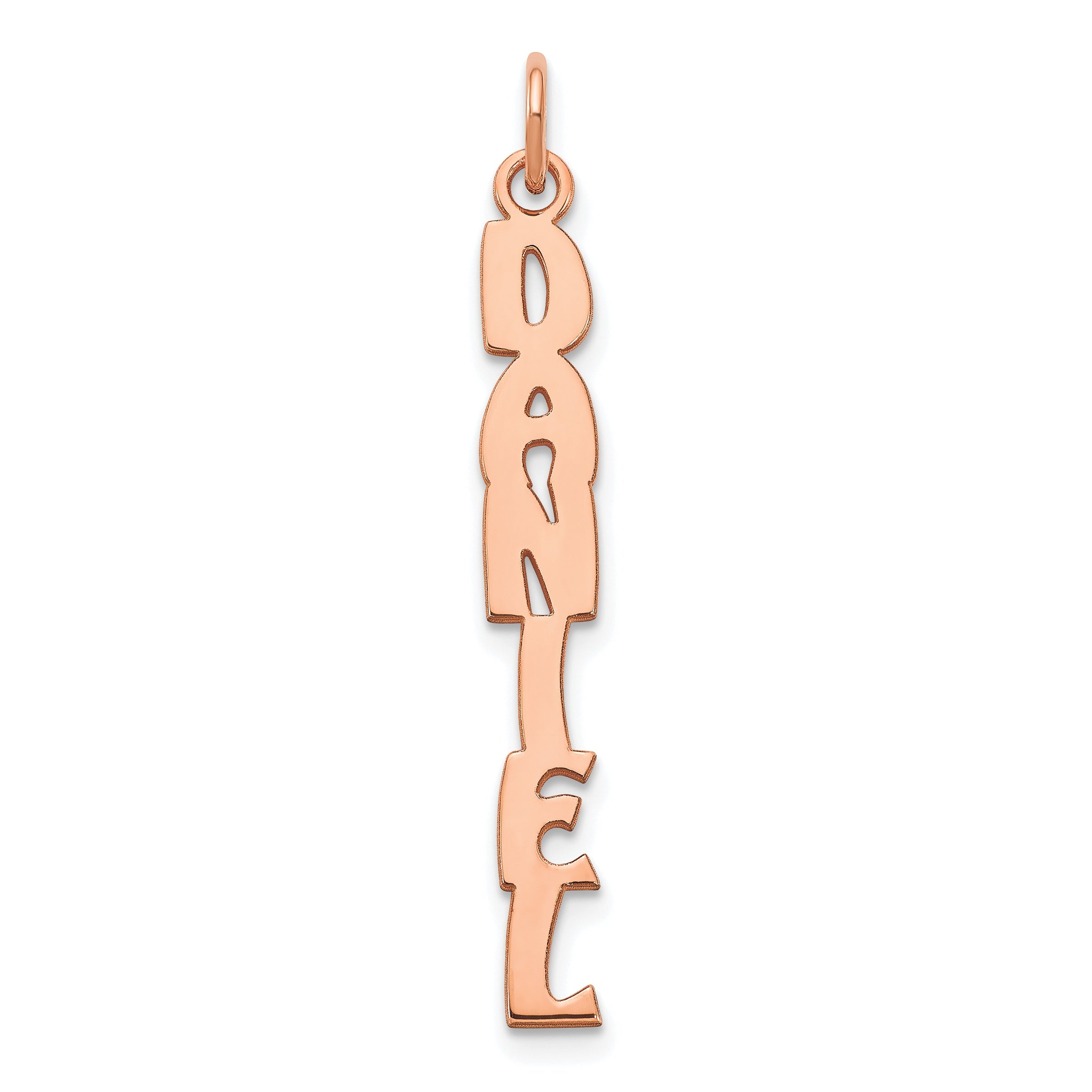 Rose Plated Sterling Silver/Rose Gold Hobo Extra Font Name Plate Charm