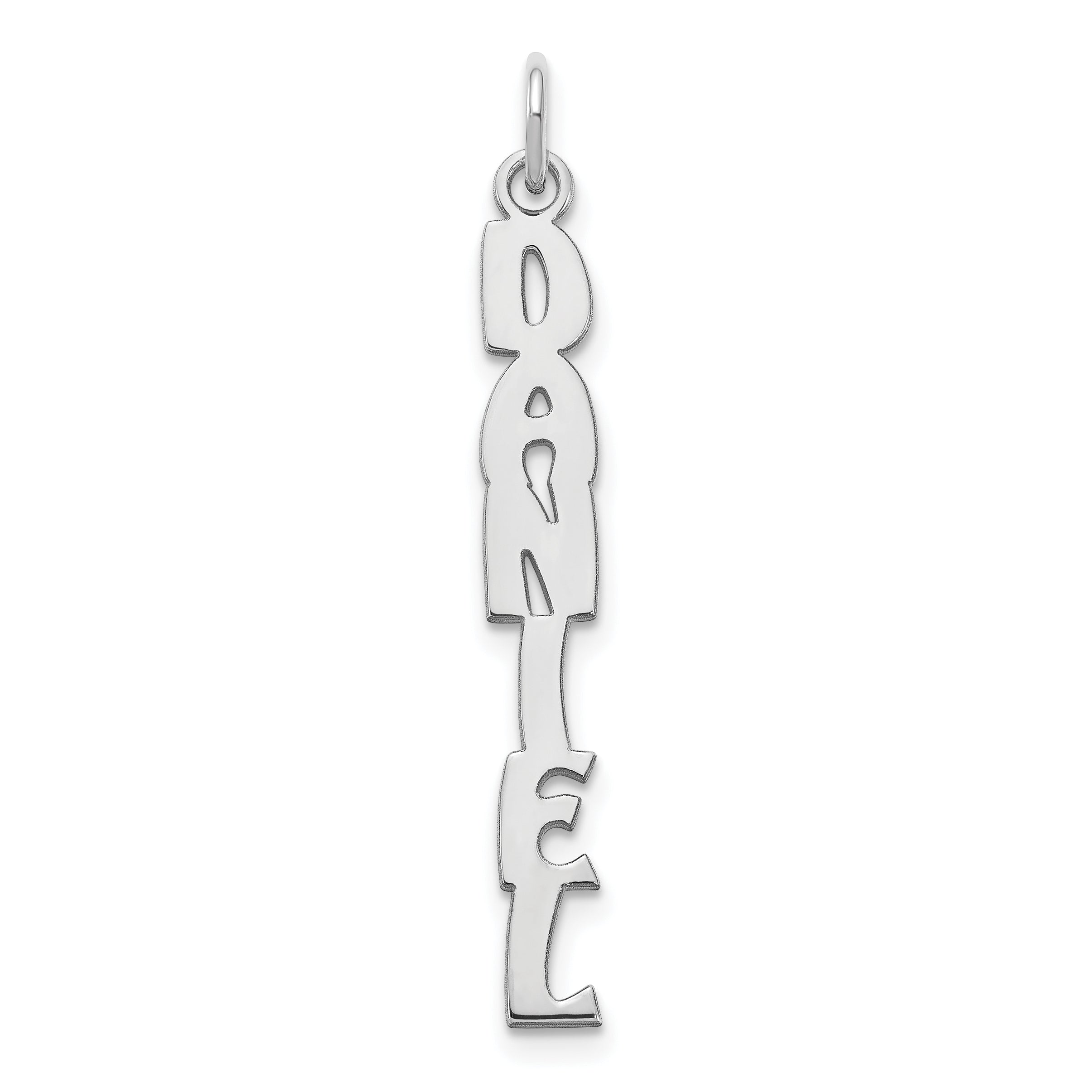Sterling Silver Silver/Rhodium Plated Hobo Extra Font Name Plate Charm