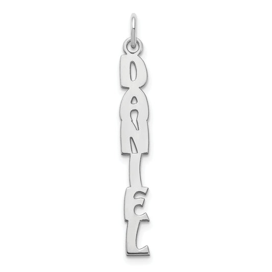 Sterling Silver Silver/Rhodium Plated Hobo Extra Font Name Plate Charm