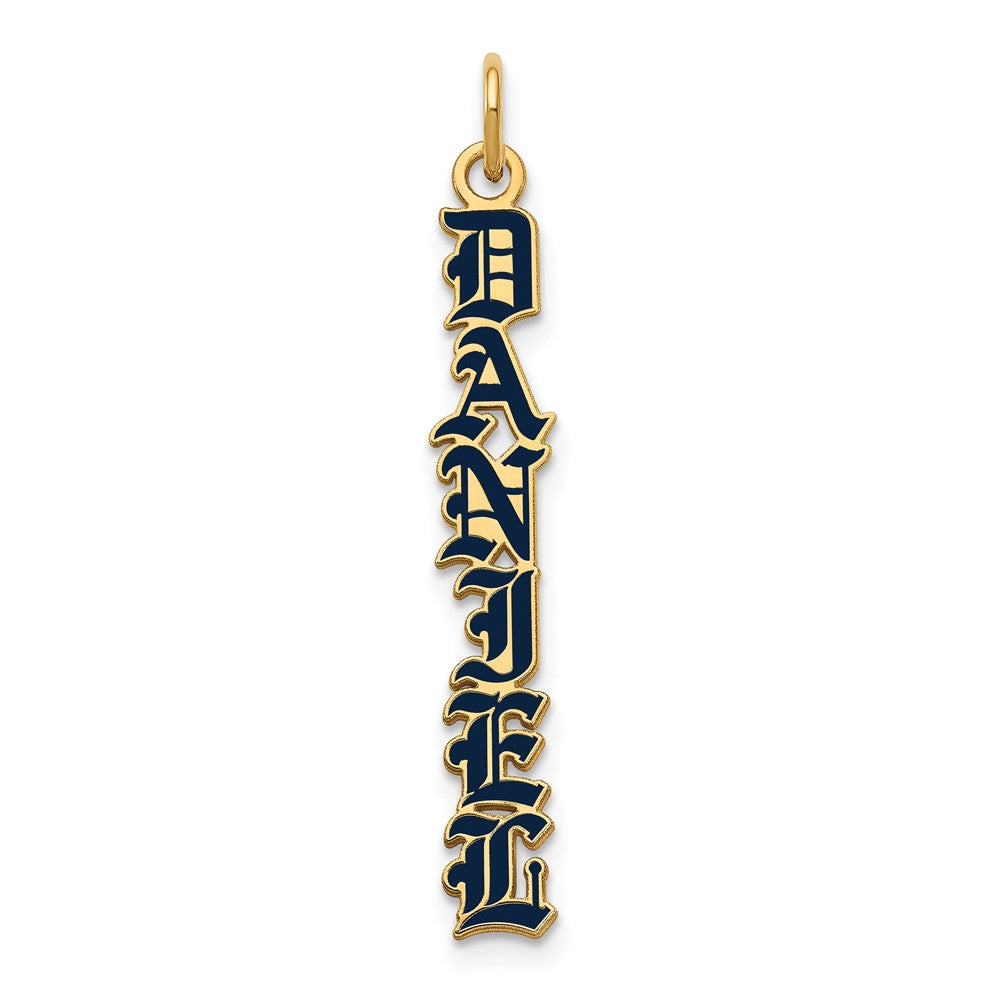 Gold Plated English Towne Font Epoxy Name Plate Charm