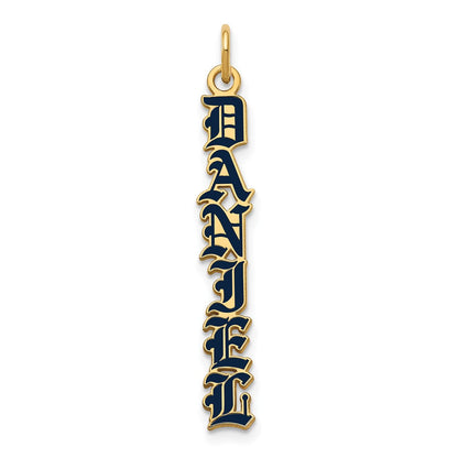 Gold Plated English Towne Font Epoxy Name Plate Charm