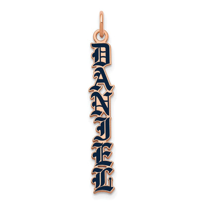 14K Rose Gold English Towne Font Epoxy Name Plate Charm