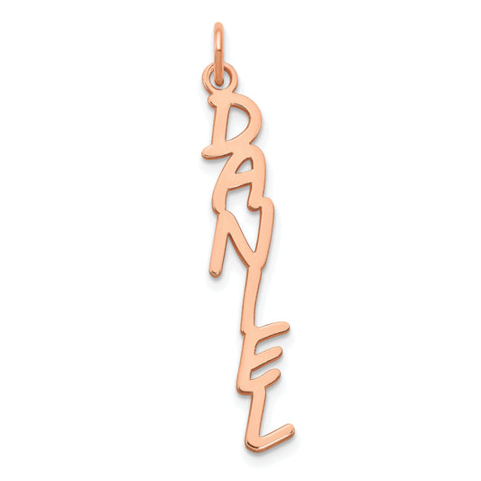 14K Rose Gold Mv Boli Font Name Plate Charm